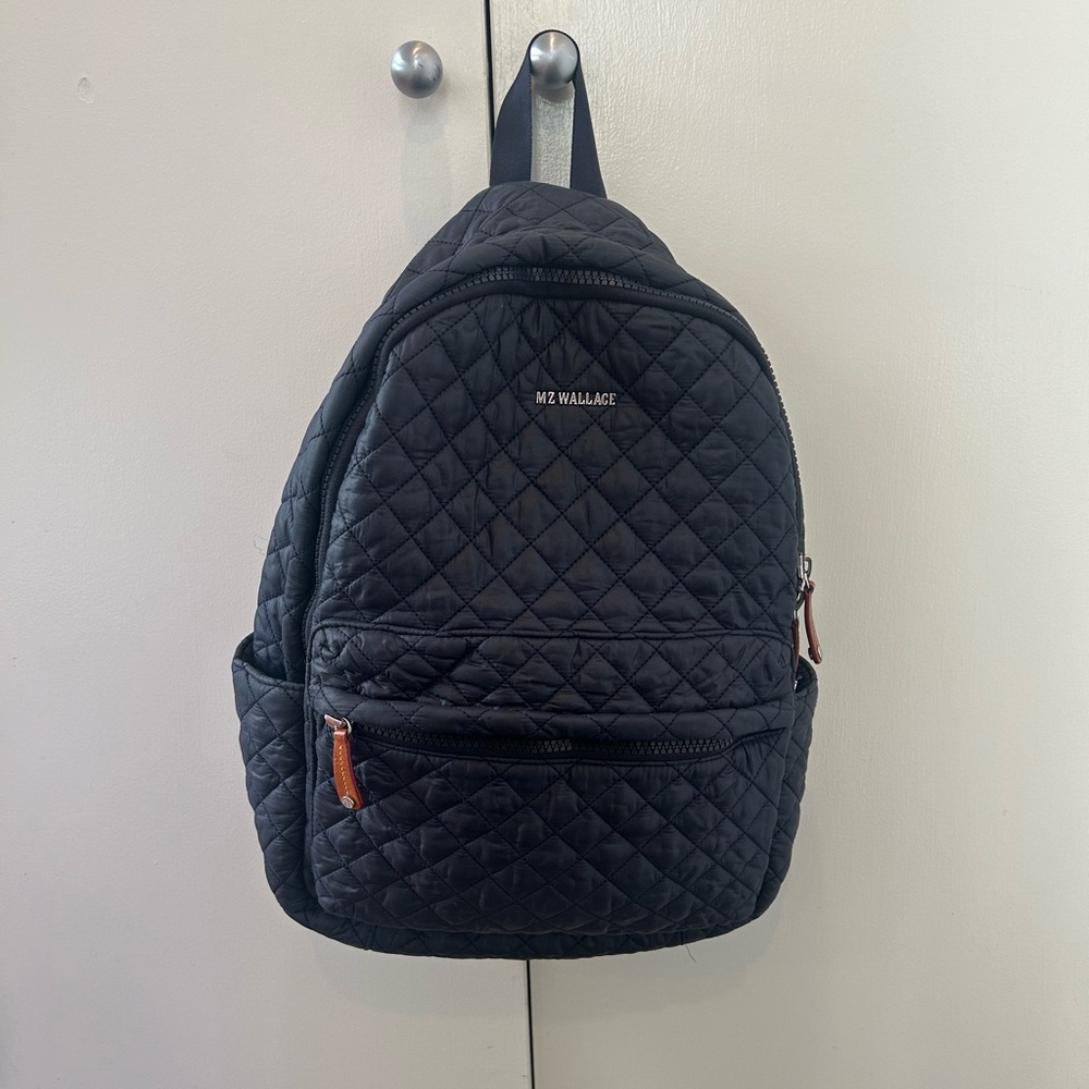 MZ Wallace Blue Quilted Backpack with Luxurious Design